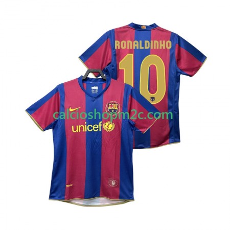 Barcellona RONALDINHO 10 2007 2008 Retro Maglia Prima Manica Corta
